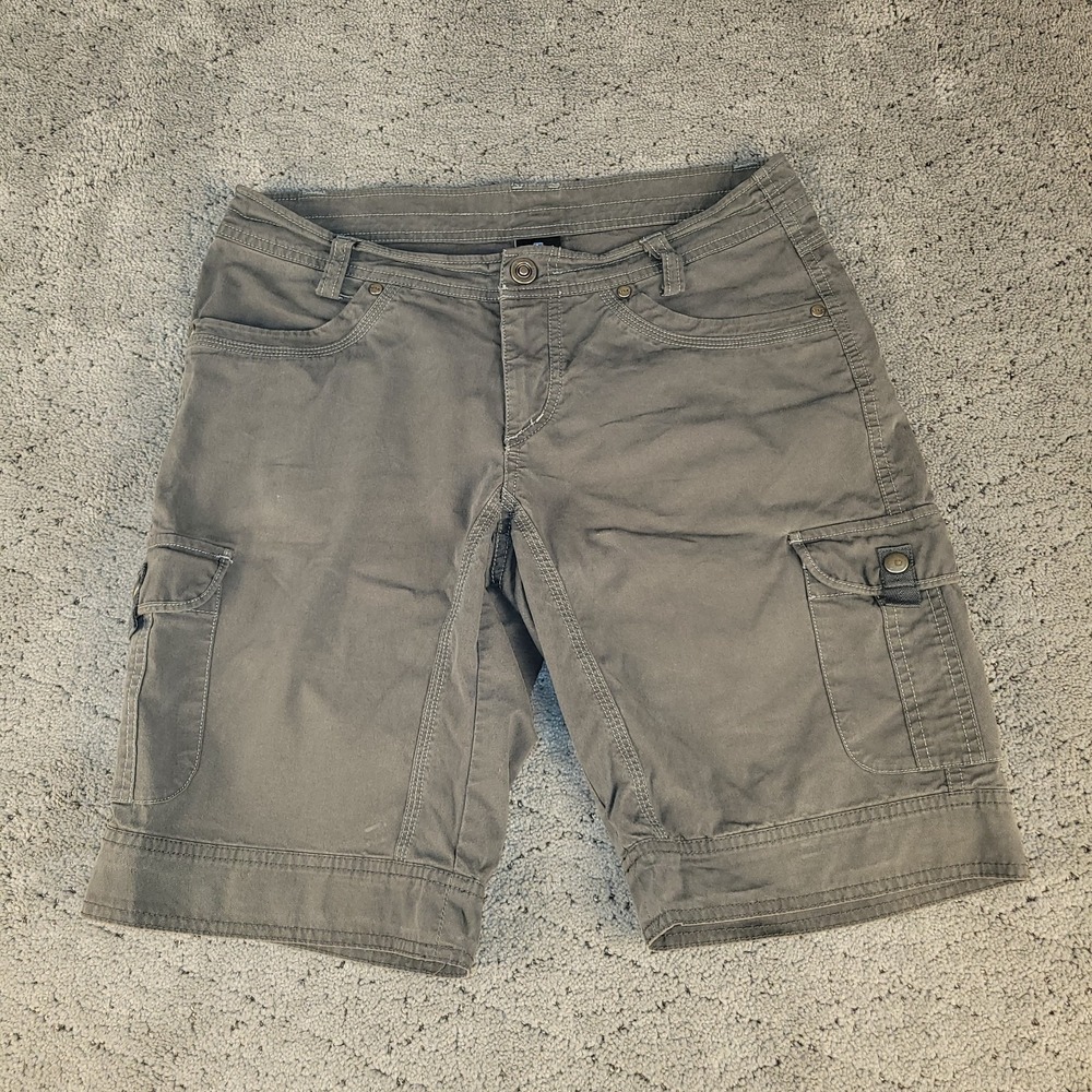 Kuhl Cargo‎ Shorts Womens 6 Gray Flap Pocket 10 Inch Low Rise Lightweight Hiking